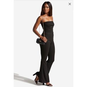 Black strapless jumpsuit